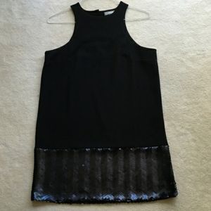 Black shift dress with sequin detailing